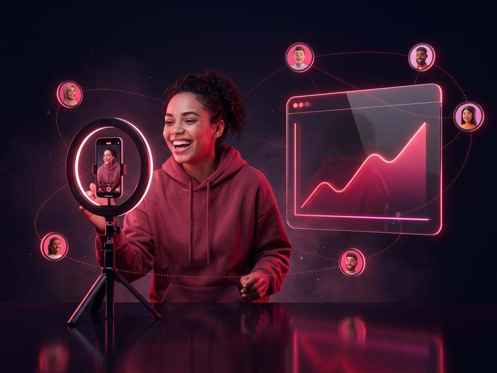 Creator filmt thuis een video voor Instagram