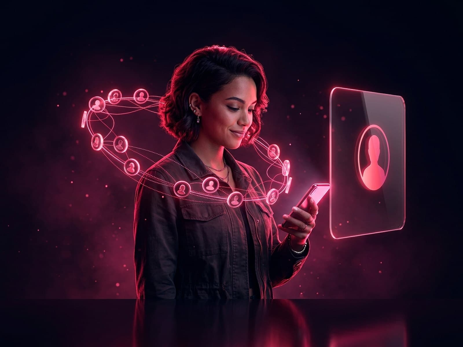 Telefoon met de kijkerslijst en het weergaveaantal van een Instagram Story