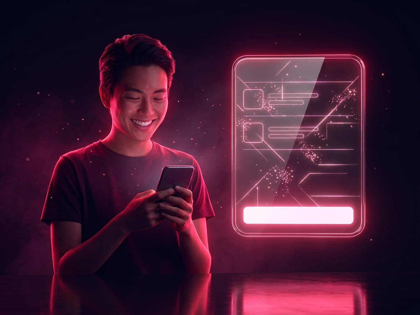 Telefoon met een bestelbevestiging op een keukentafel