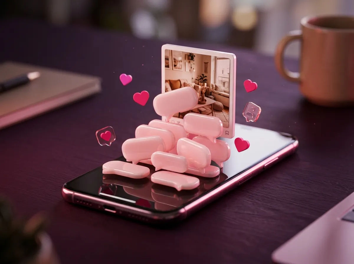 Instagram comentarios on a creator's phone