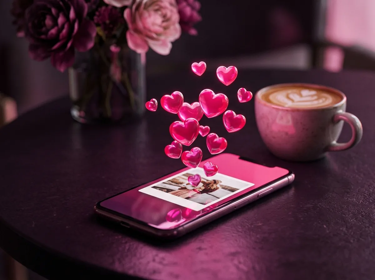Instagram likes on a creator's phone