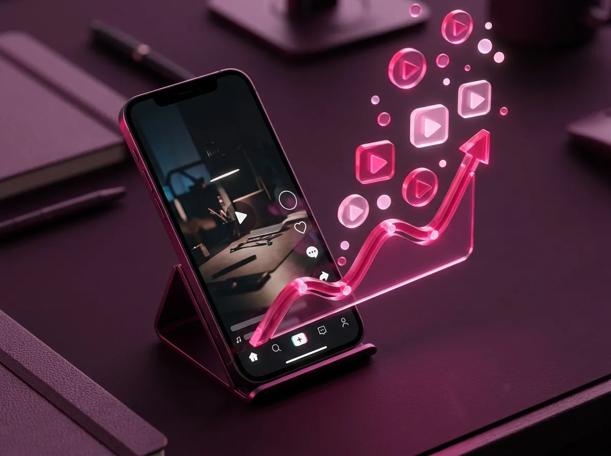 Instagram views on a creator's phone