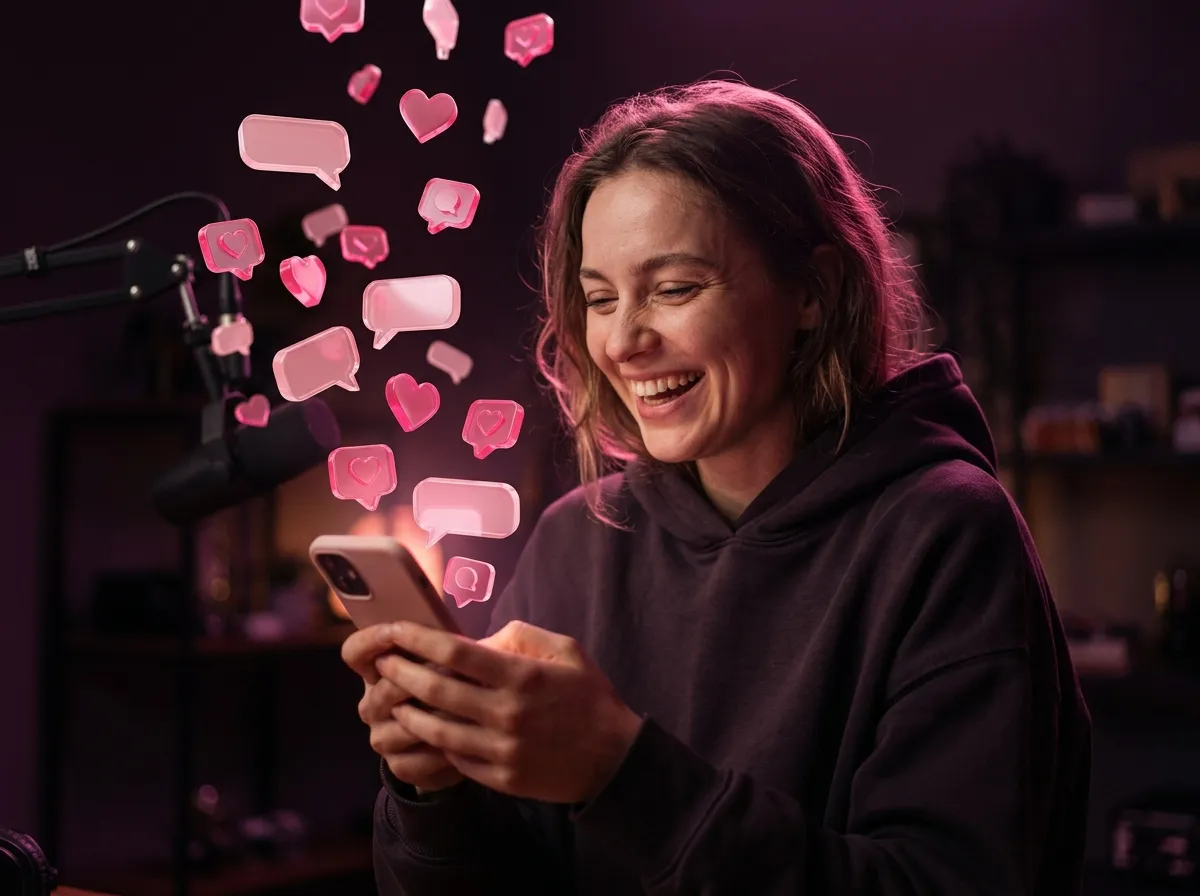 TikTok comments on a creator's phone